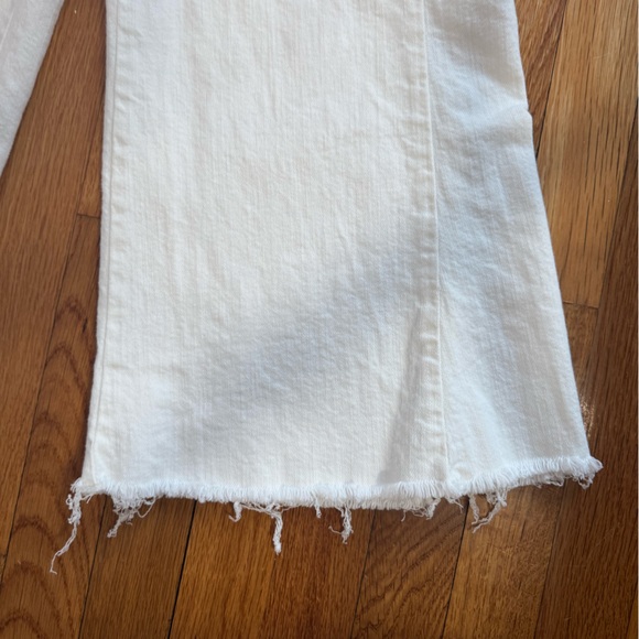 Pilcro The Adi Mid-Rise Frayed Relaxed Flare Jeans:Crop Edition 25 White - Picture 6 of 8